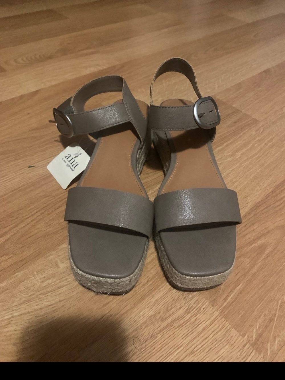 Anne Klein Taupe Platform Espadrille Sandals - Picture 2 of 5
